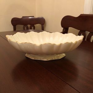 Vintage Lenox Gold Trim Oval Scalloped Candy Bowl